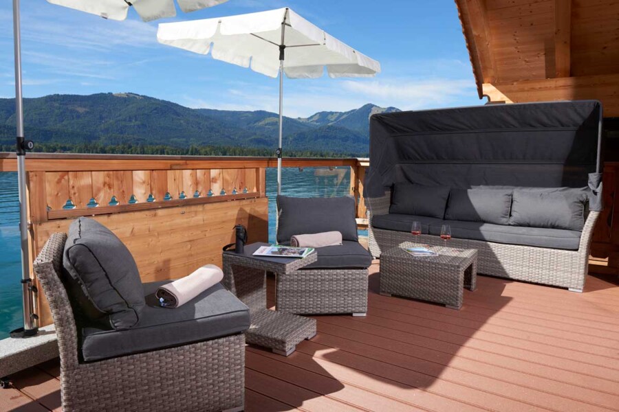 Comfortable terrace with lounge furniture